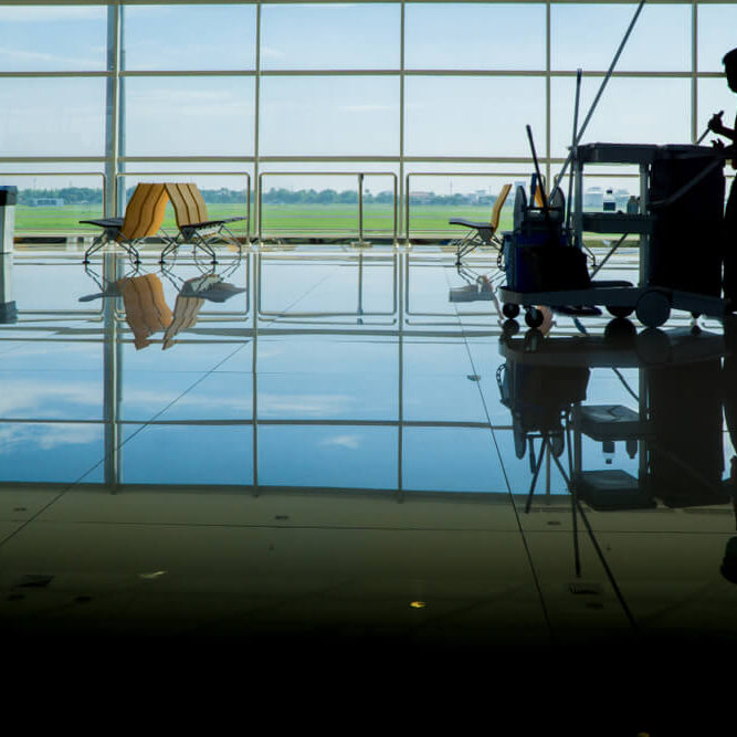 a janitor in a commercial property