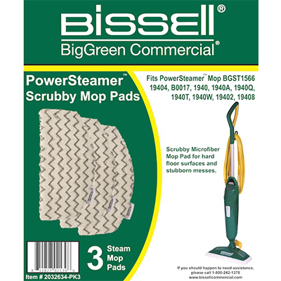 2032634-PK3 Microfiber Power Steamer Scrubby Mop Pad